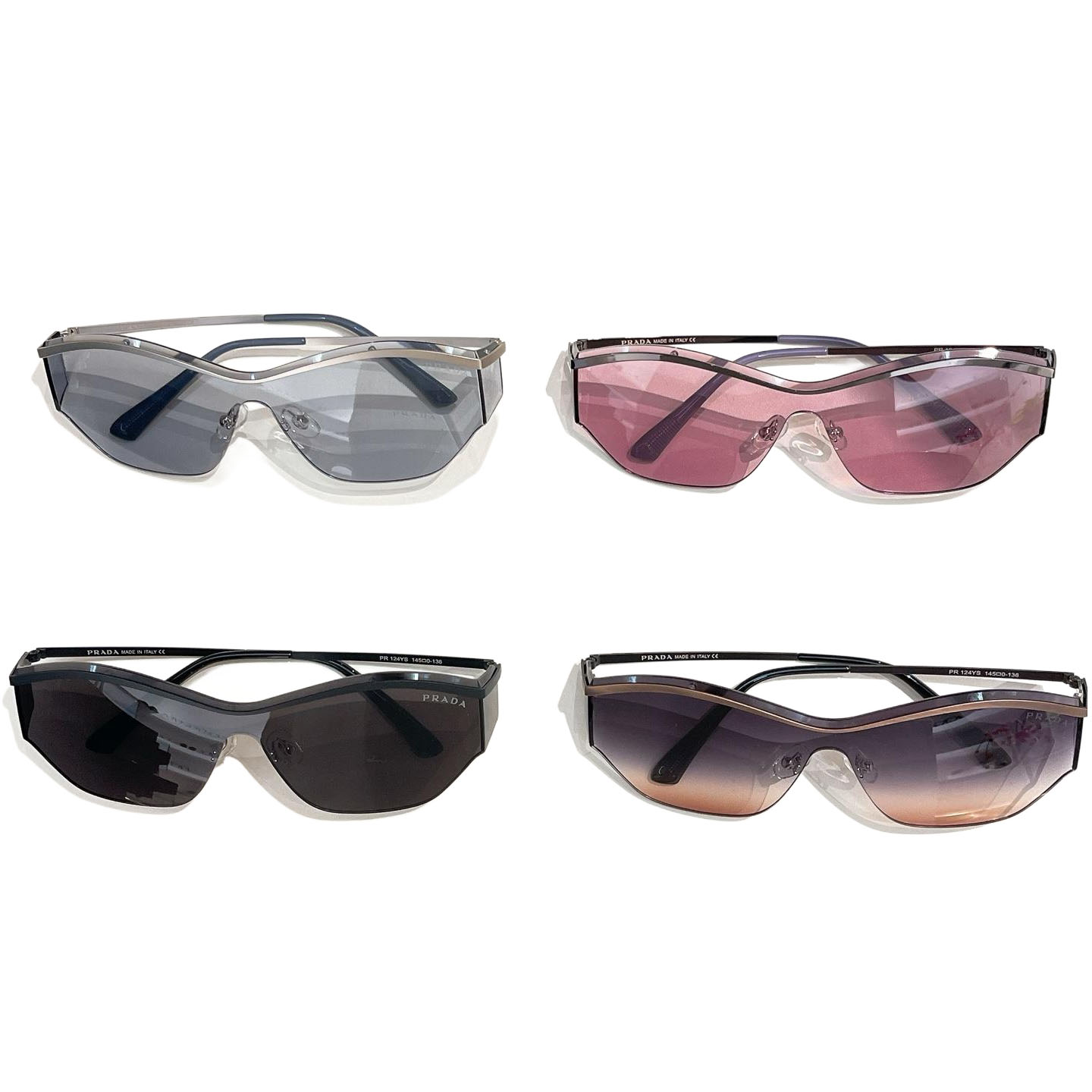Prada glasses silver/ruby/black/purple orange color Size 145口0-136 - 图片 7