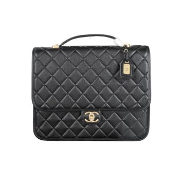 Chanel Black Quilted Caviar Leathe Backpacks