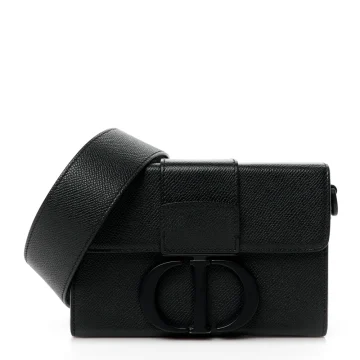 Dior Montaigne 30 Box Bag Black Ultra Matte Grained Calfskin Leather Matte Black Hardware