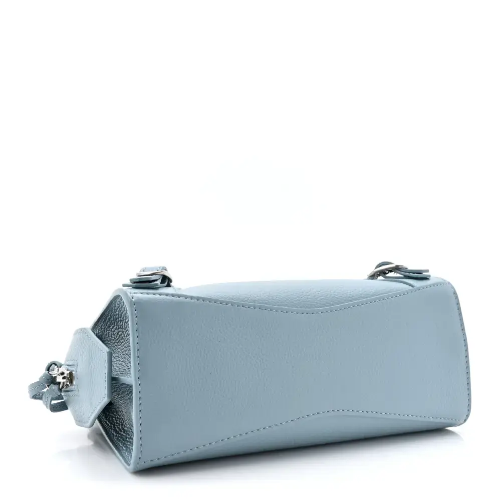 Balenciaga Mini Neo Classic City Blue/Grey Grained Calfskin Leather Silver Hardware - 图片 5