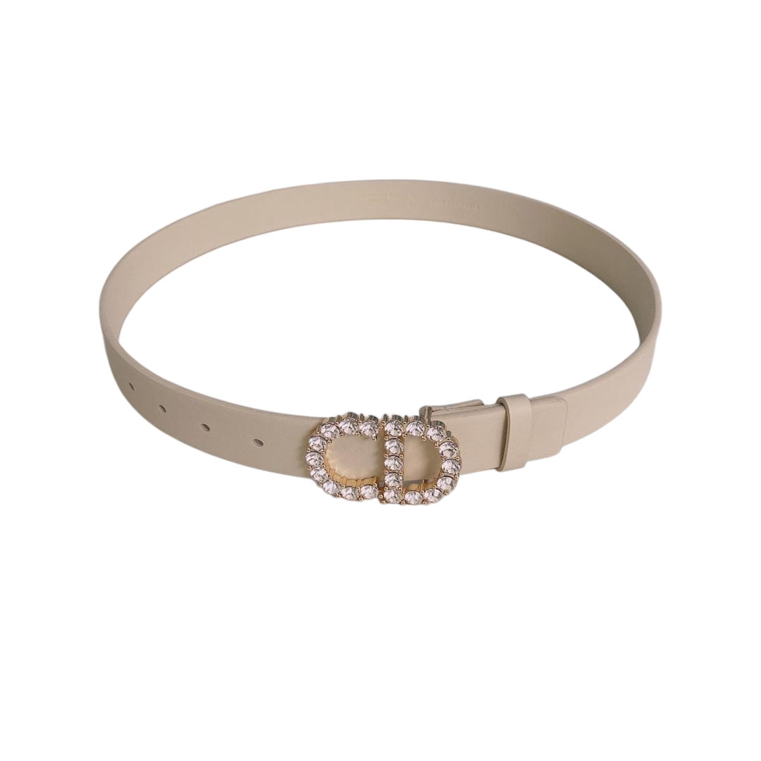 Dior Women' s 30 Montaigne Buckle With Crystals Belt In Black/Mustard/White/Blue Calfskin With Gold/Silver Hardware 30mm - 图片 6