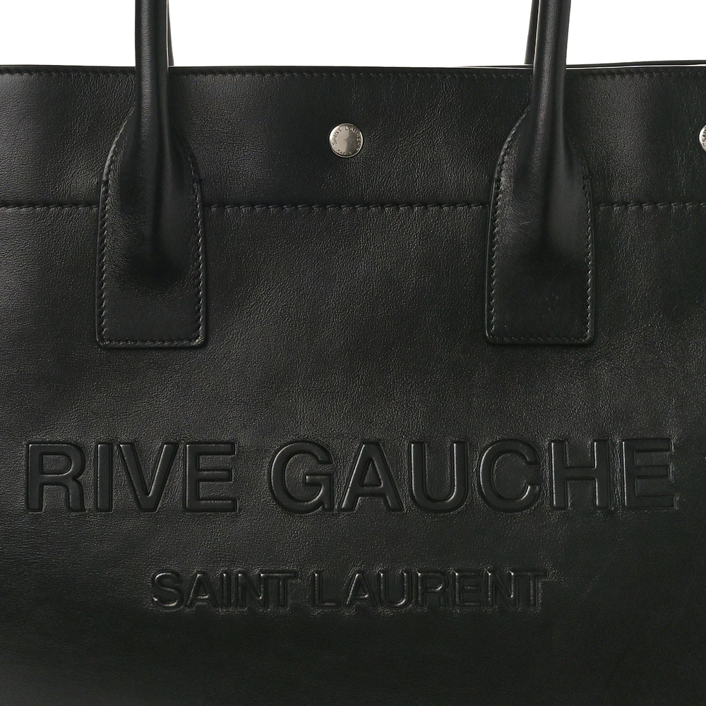 Saint Laurent Small Rive Gauche Tote Black Smooth Calfskin Leather - 图片 8