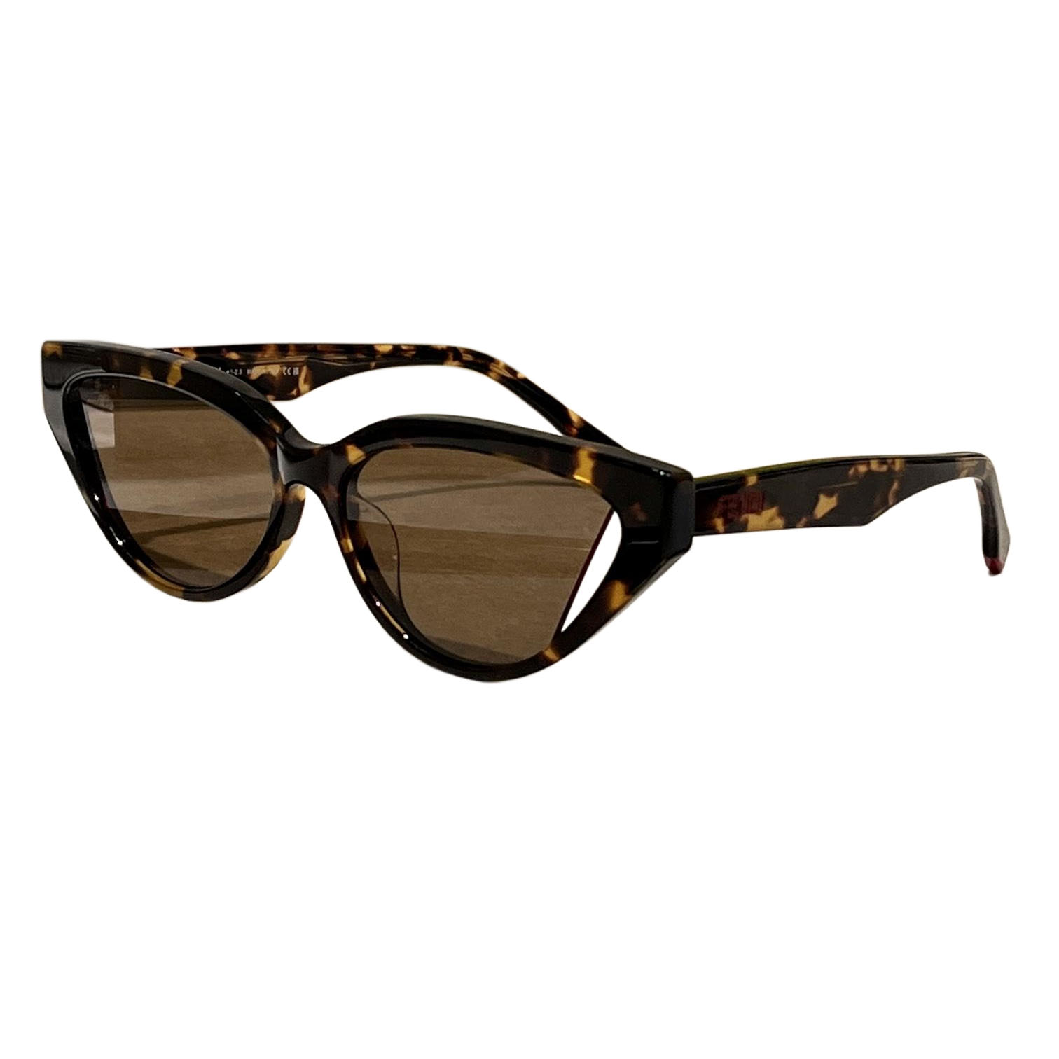 Fendi Cat Eye glasses red leopard/yellow leopard/brown leopard/ivory/black/tawny color Size 56-16-145 - 图片 4