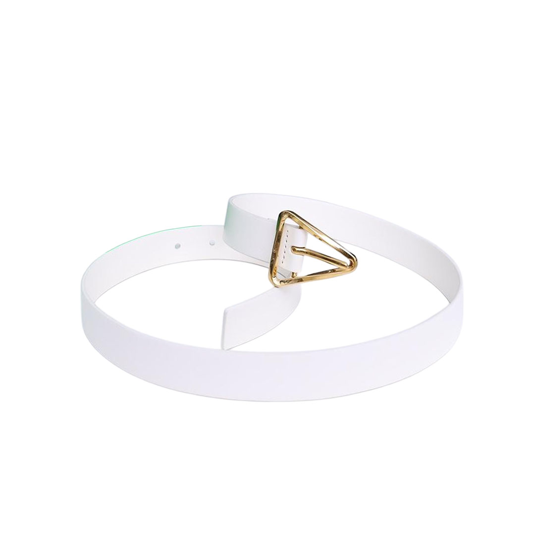 Bottega Veneta Women's Triangle Buckle In Black/White/Beige Calfskin With Gold/Silver Hardware 25mm - 图片 8