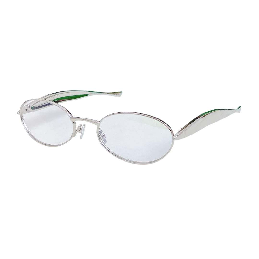 Bottega Veneta Oval glasses gold/silver/yellow/apricot/green/brown/black gold/grey silver color Size 57口21-135 - 图片 2
