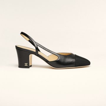 Chanel Rear lace up high heels, sheepskin and satin, black High Heels Sandal