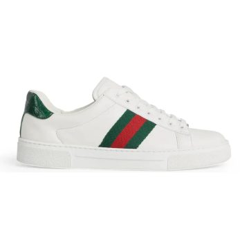 Gucci Ace series white sneakers woven fabric women's sports shoes