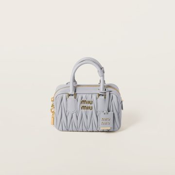 Miu Miu Arcadie matelassé Quilted Lambskin Leather Blue Top-Handle Bags