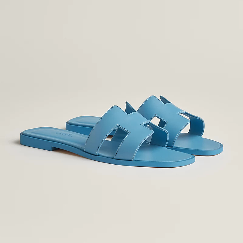 HERMES Oran Blue Slippers - 图片 2