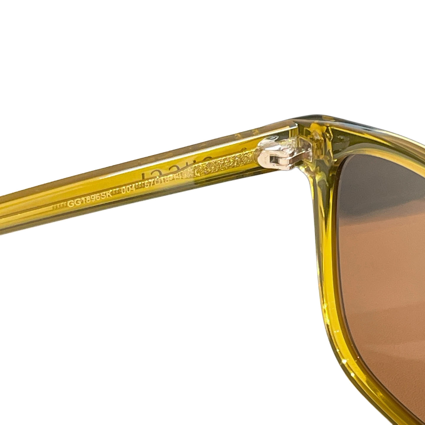 Gucci square frame glasses mustard/black/leopard color Size 57口18-145 - 图片 4