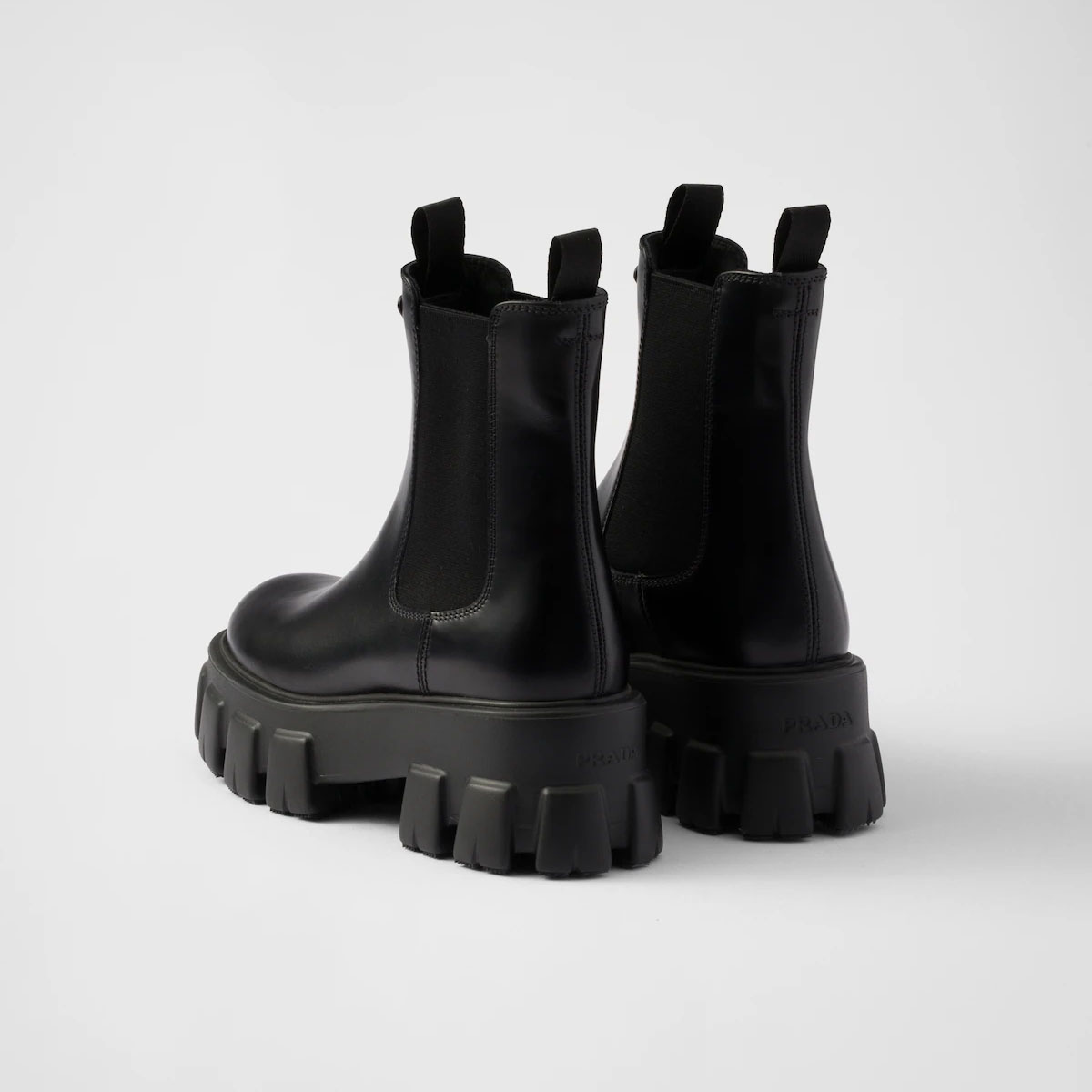 PRADA Black Monolith shiny leather Chelsea boots - 图片 5