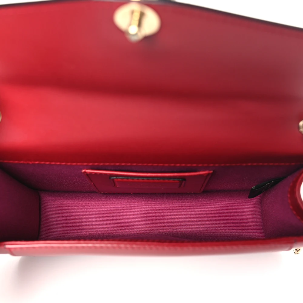 Bvlgari Mini Serpenti Forever Crossbody Bag Ruby Red Calfskin Leather Gold Hardware - 图片 7