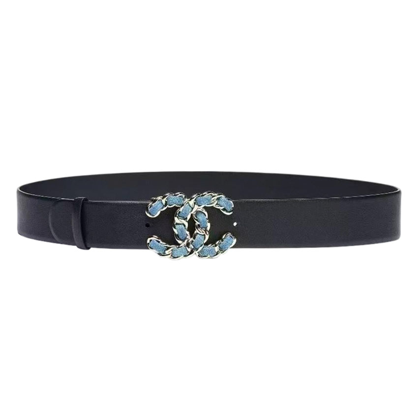 Chanel Women's CC Belt In Black/Gold Calfskin With Gold/Silver Hardware 30mm - 图片 5