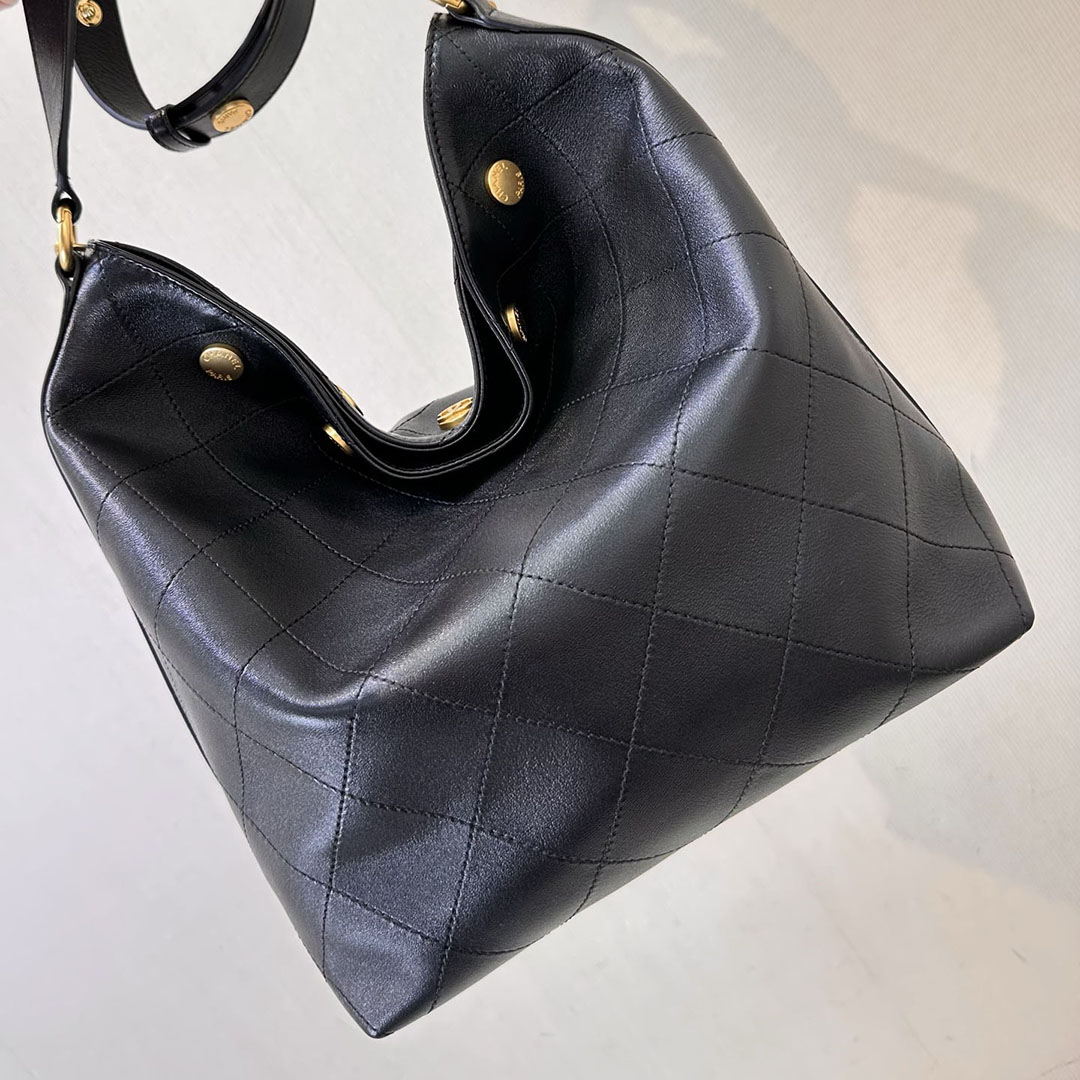 Chanel Black willow bucket Tote Bags Quilted Lambskin Leather shoulder bag - 图片 9