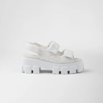 PRADA White Monolith Nappa leather sandals