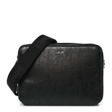 Dior Small Messenger Black Multicolor Galaxy Perforated Oblique Calfskin Leather Silver Hardware