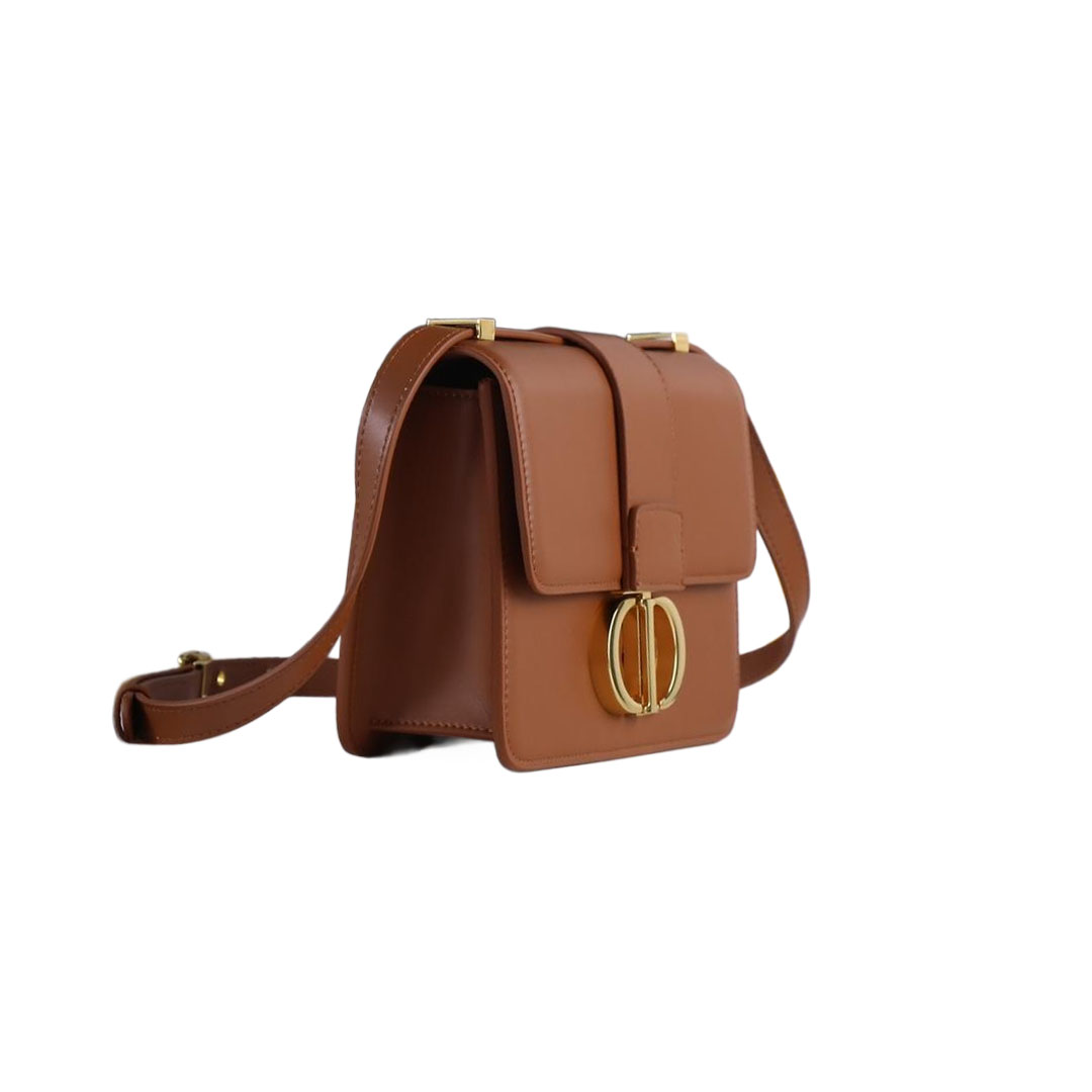 Dior 30 Montaigne Bag In Dark Bronze/Beige/White/Black Box Calfskin Gold Hardware - 图片 2
