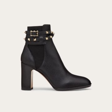 VALENTINO ROCKSTUD Peeled calf rivet ankle boots (heel height 9cm)