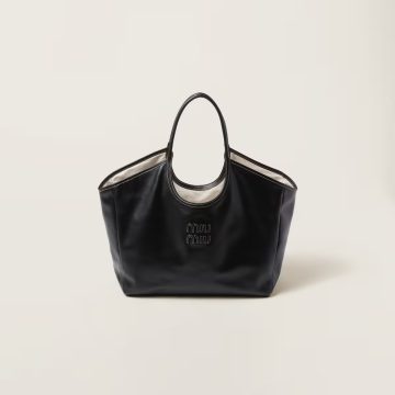 Miu Miu Calfskin Leather Black Shoulder Bags