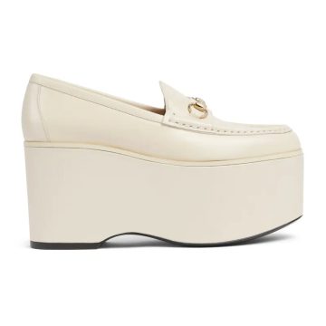 Gucci white thick bottom loafers