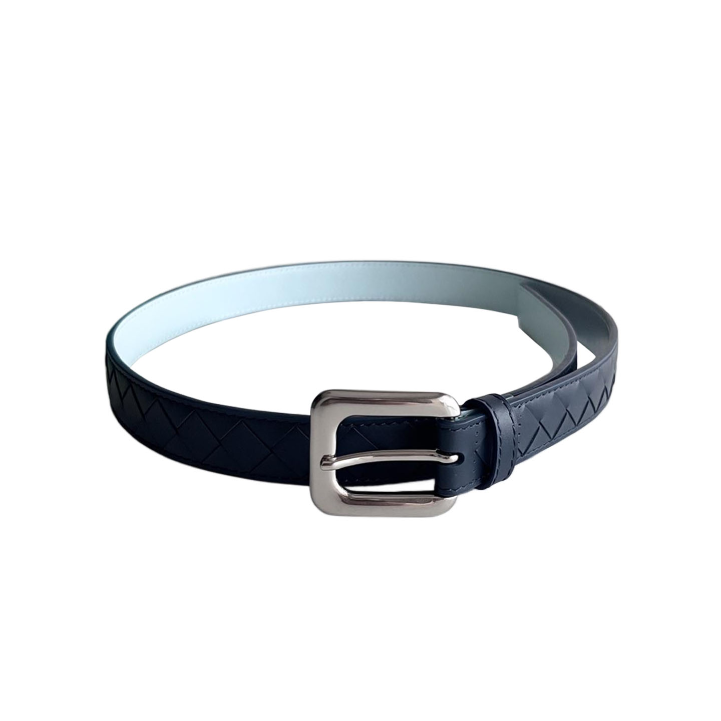Bottega Veneta Women's Chain Link Belt In Blue/Black/Pink Calfskin With Gold/Silver Hardware 25mm - 图片 5