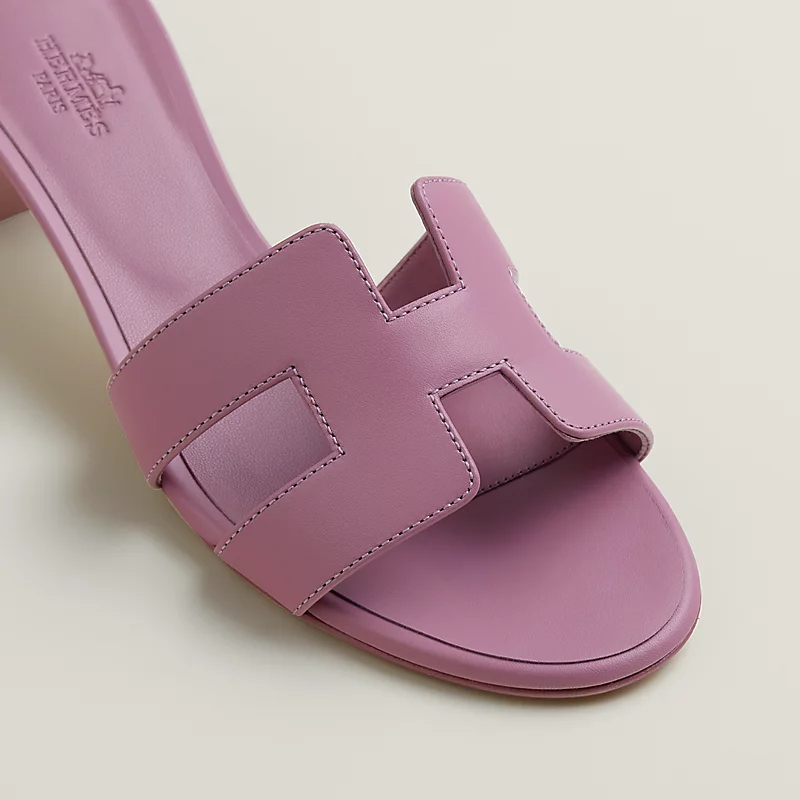 HERMES Oasis Slippers High-heeled slippers purple High Heels Sandal - 图片 4