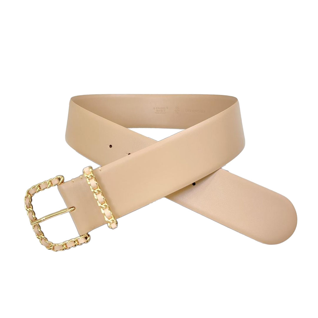 Chanel Chain Buckle Belt In Beige/Pink/Black/Blue Calfskin With Gold Hardware 50mm - 图片 2