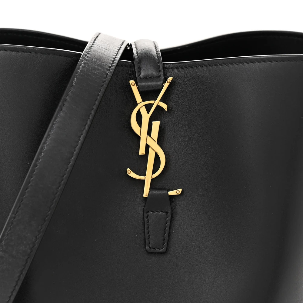 Saint Laurent Medium Le 37 Bucket Bag Black Shiny Calfskin Leather Gold Hardware - 图片 8
