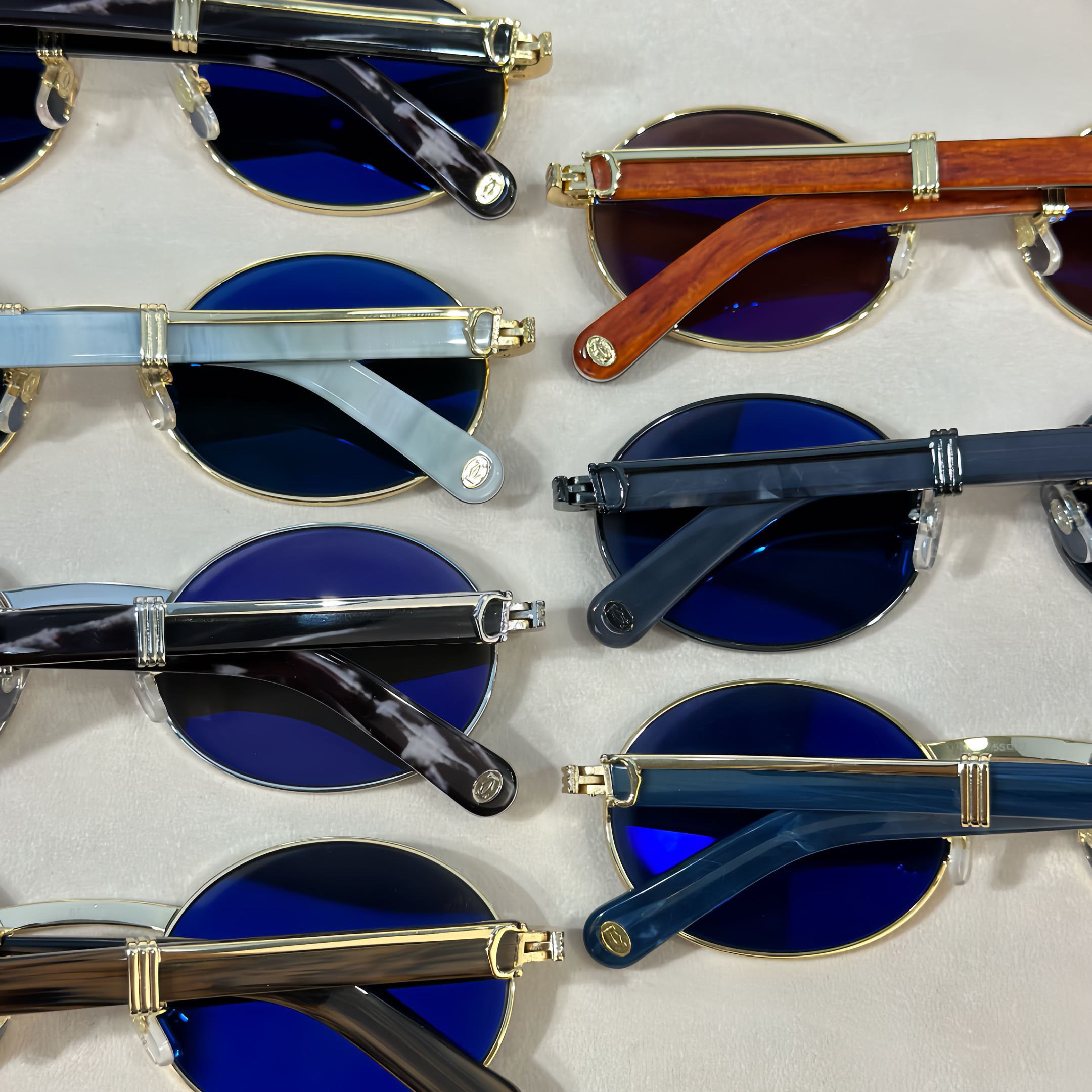 Cartier Oval glasses black/grey silver/black gold/brown gold/blue/black camouflage/green color Size 55-22-145 - 图片 8