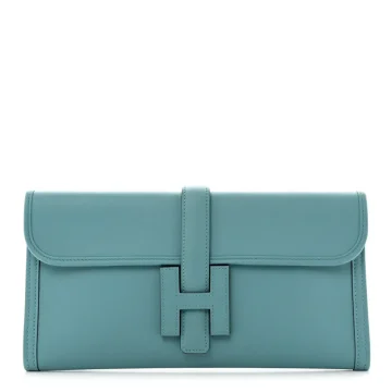 Hermès Jige Elan 29 Clutch Bleu Atoll Swift Leather