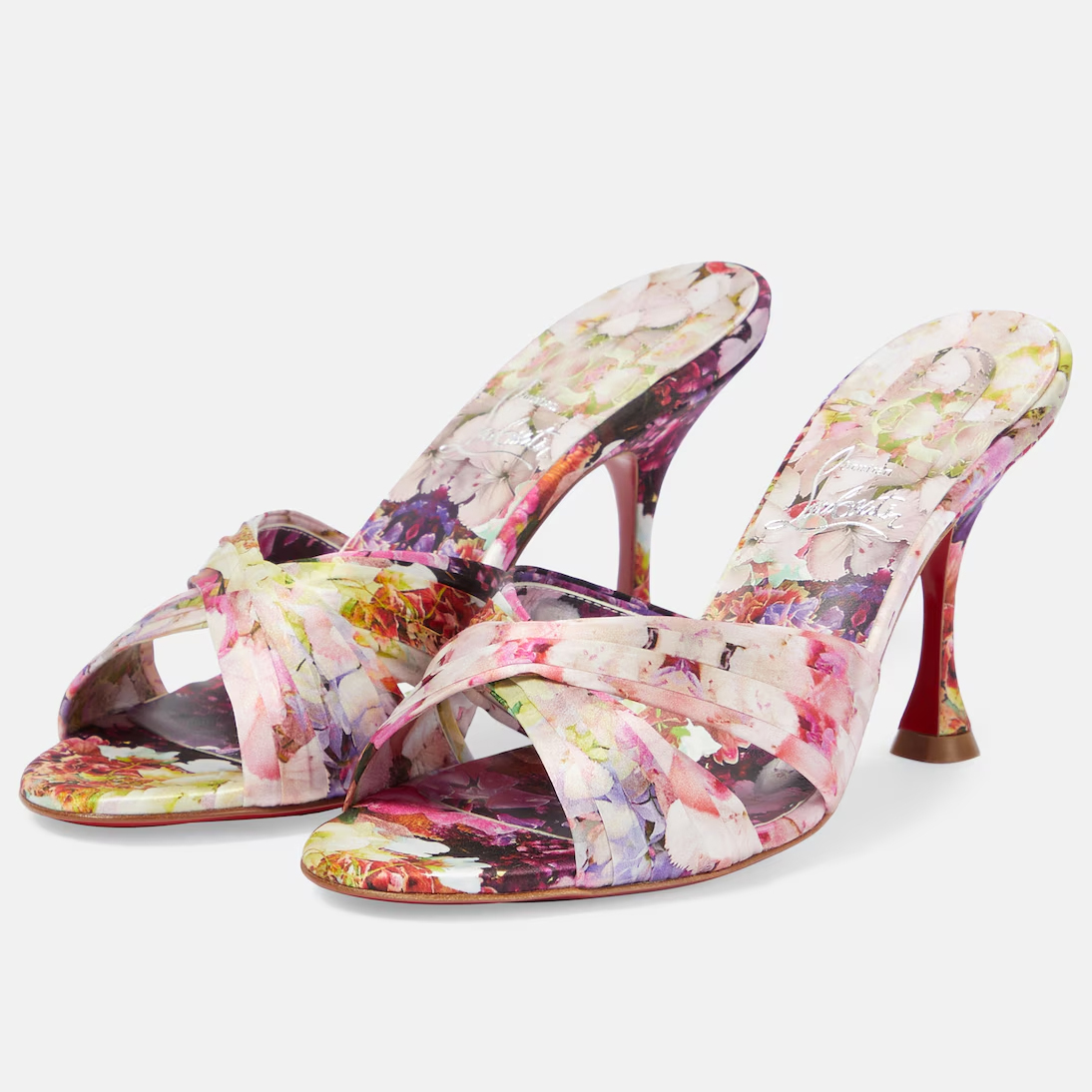Christian Louboutin Floral silk satin sandals High Heels Slippers - 图片 3