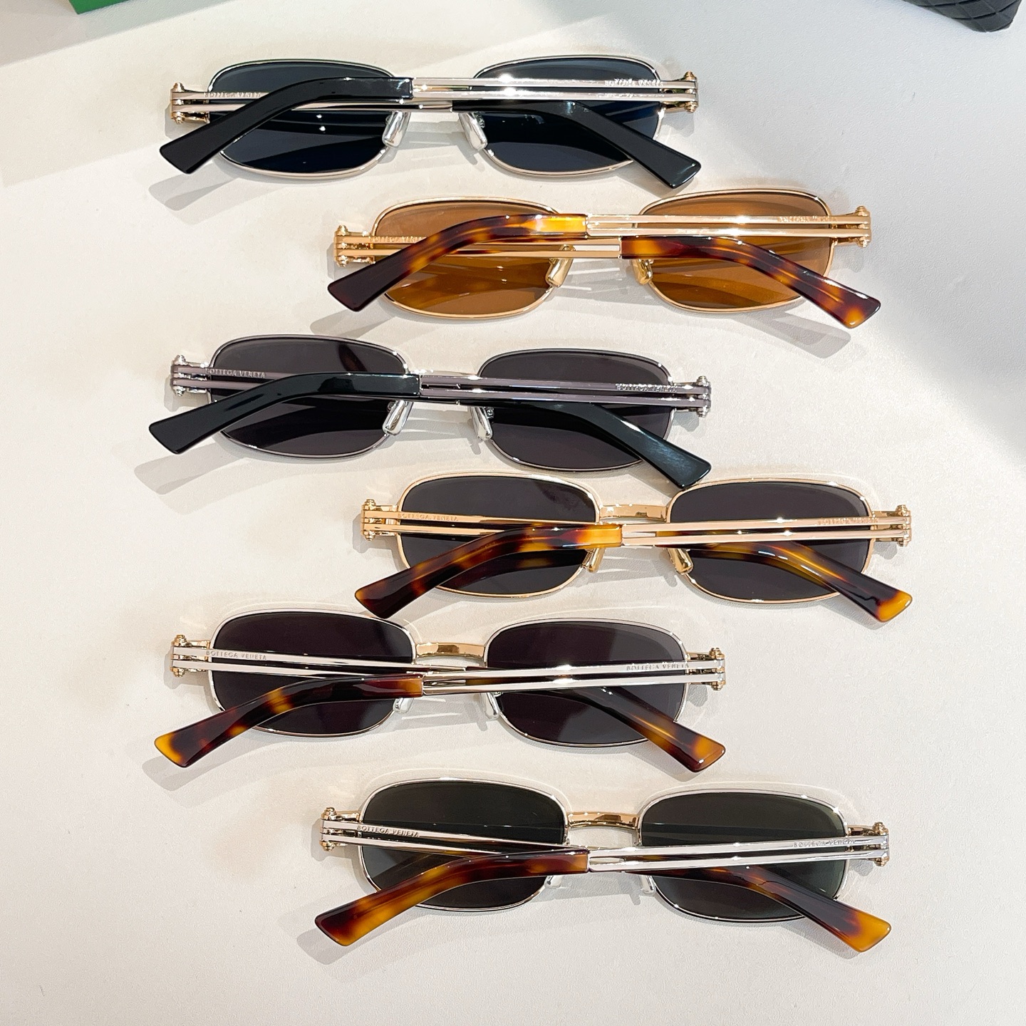 Bottega Veneta square frame glasses grey/black gold/black silver/green/blue/brown color Size 50口20-145 - 图片 9