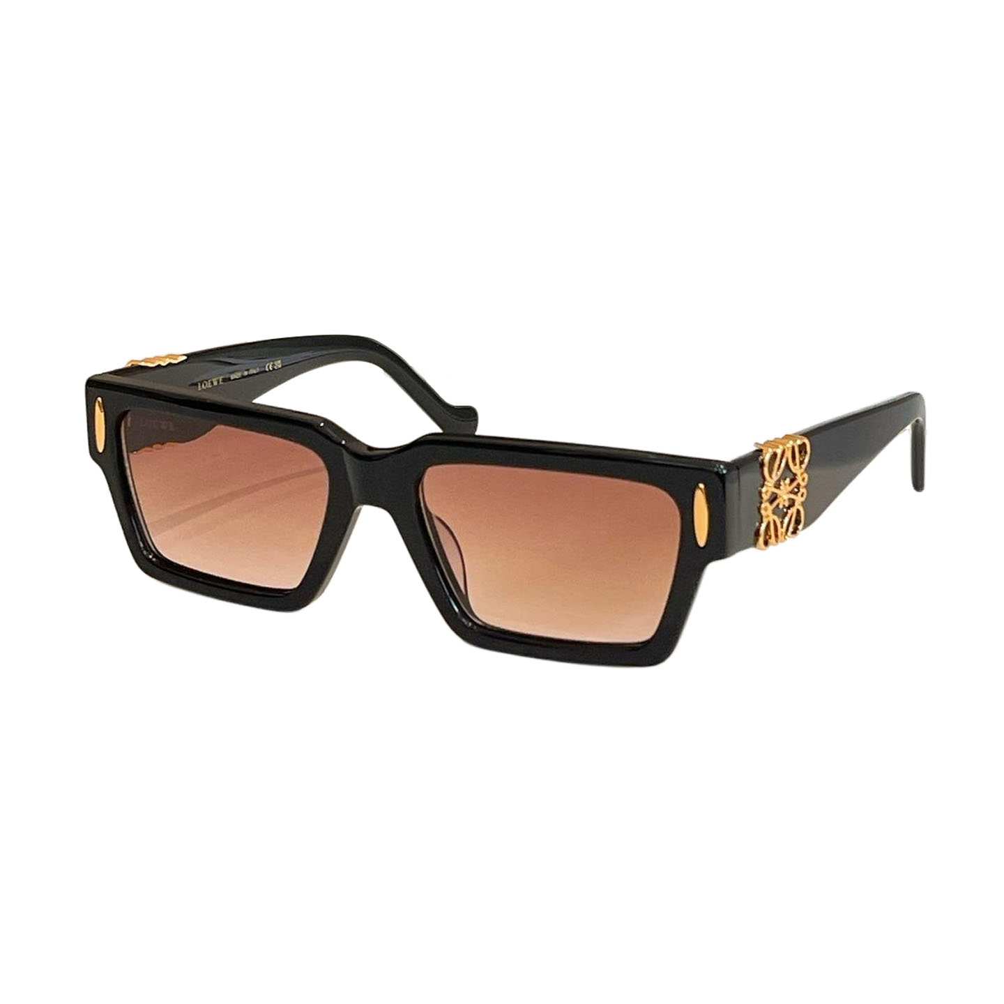 Loewe square frame glasses white/black/black green/black rust/leopard green/leopard brown color Size 56口19-145 - 图片 4