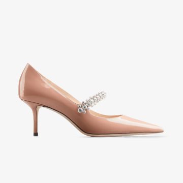 JIMMY CHOO Crystal Ballet pink patent leather heels