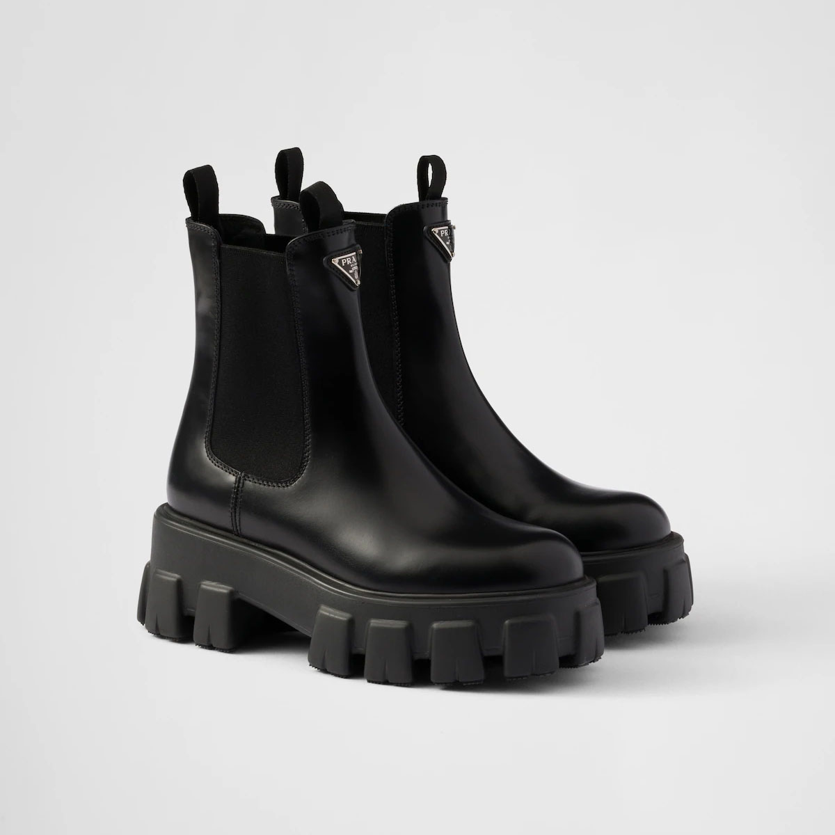 PRADA Black Monolith shiny leather Chelsea boots - 图片 2
