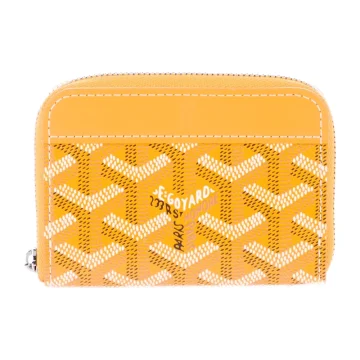 Goyard Small Printed Wallet Yellow Goyardine Canvas