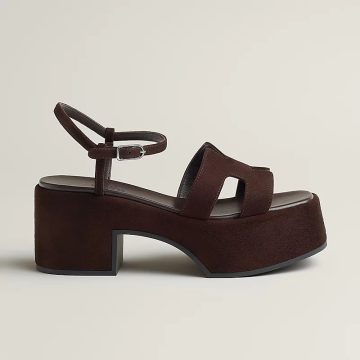 HERMES Jam Brown High Heels Sandal
