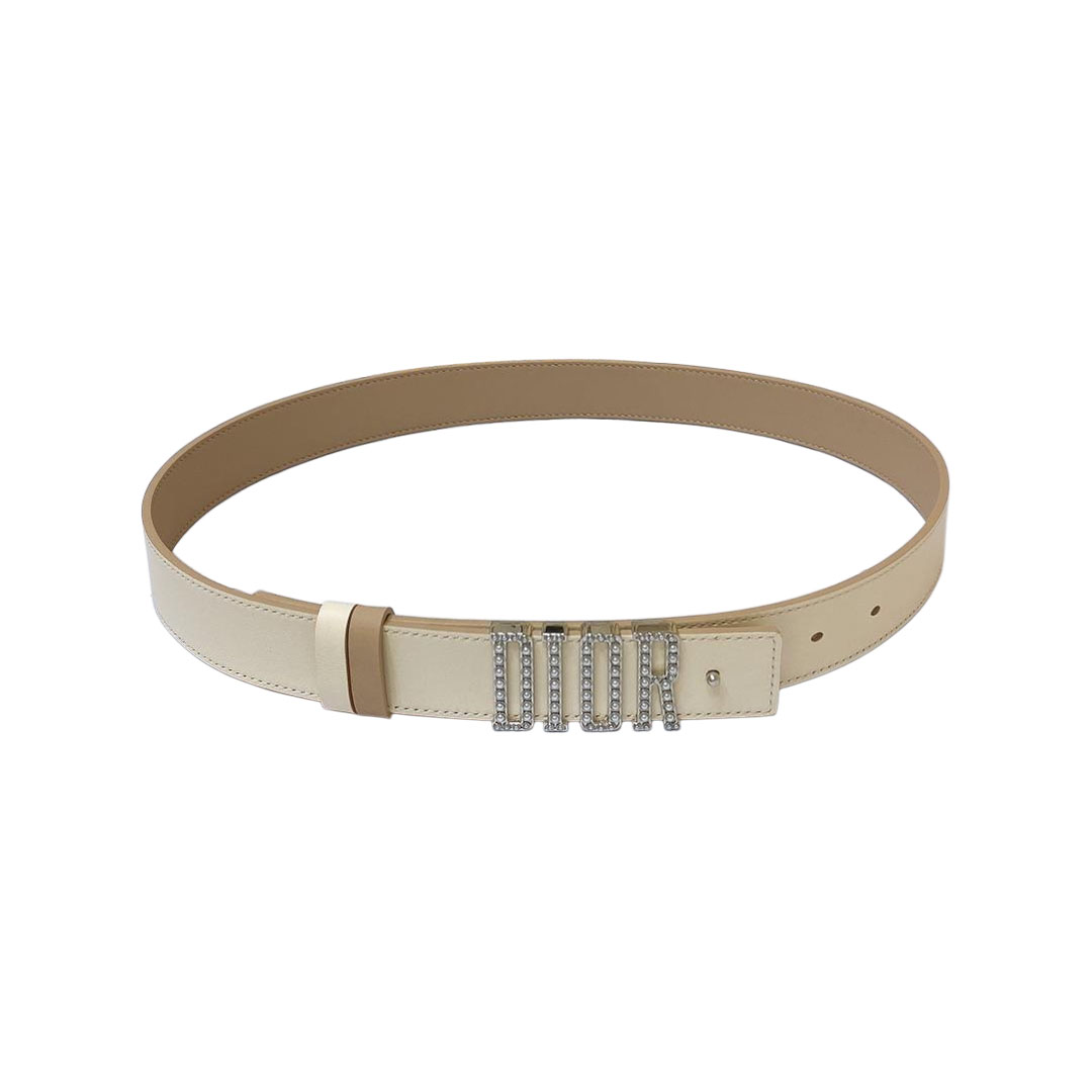 Dior Women' s D-Fence With Pearls Belt In Khaki/White/Brown/Black Calfskin With Gold/Silver Hardware 30mm - 图片 3