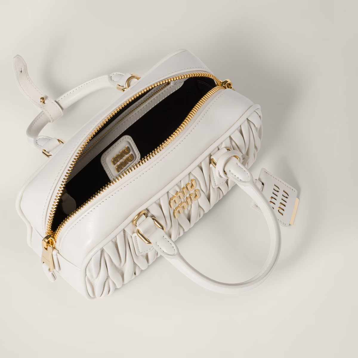 Miu Miu Arcadie matelassé Quilted Lambskin Leather white Top-Handle Bags - 图片 3