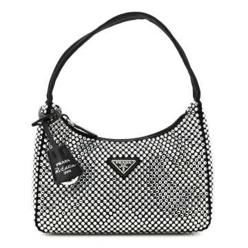 Prada Mini Re-Edition 2000 Bag Cristal Satin & Crystal Silver Hardware