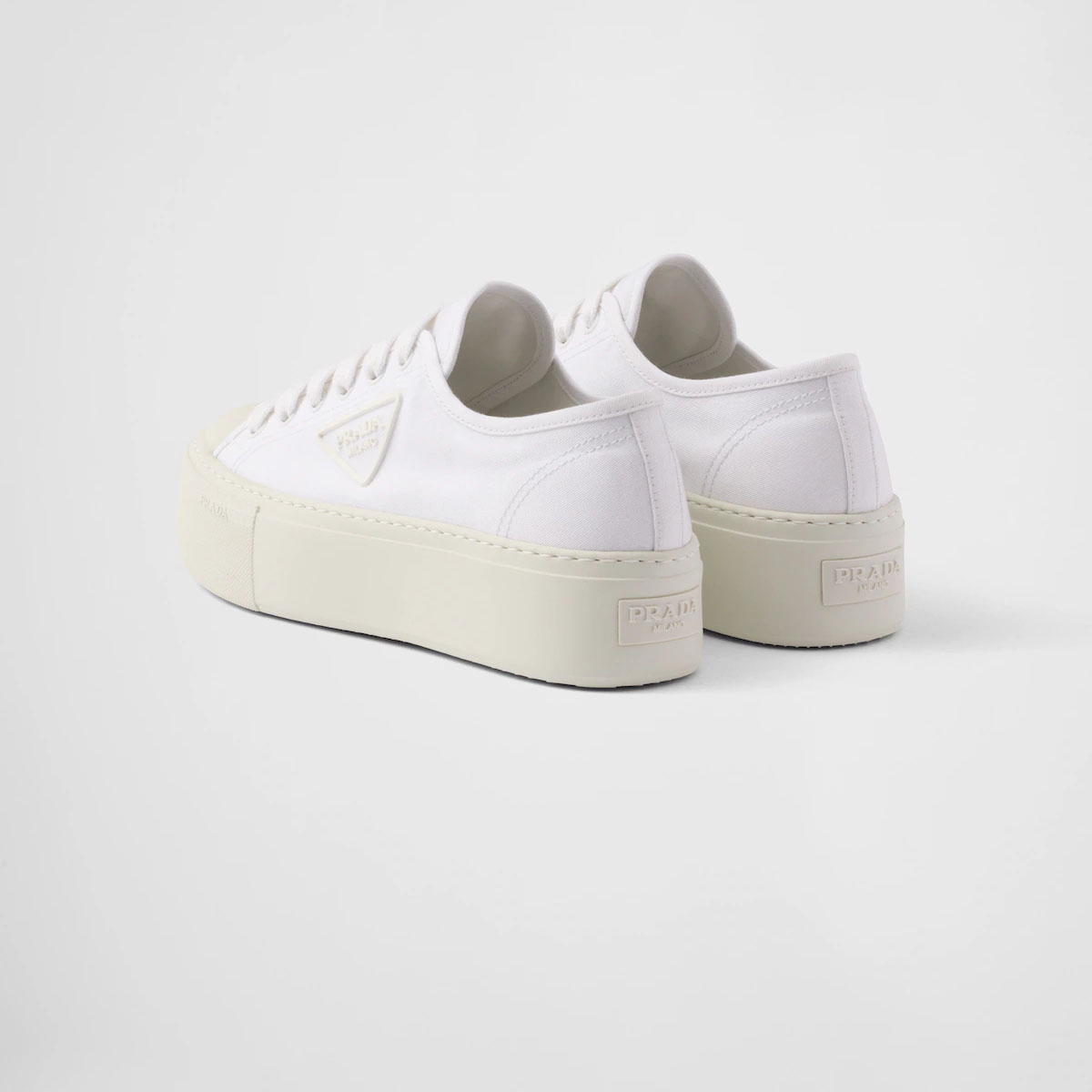 PRADA White lace-up sneakers - 图片 5