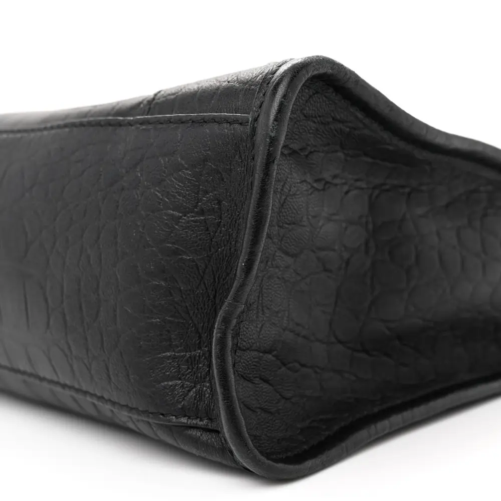 Balenciaga S City Classic Black Crocodile Embossed Matte Supple Lambskin Leather Incognito Hardware - 图片 4