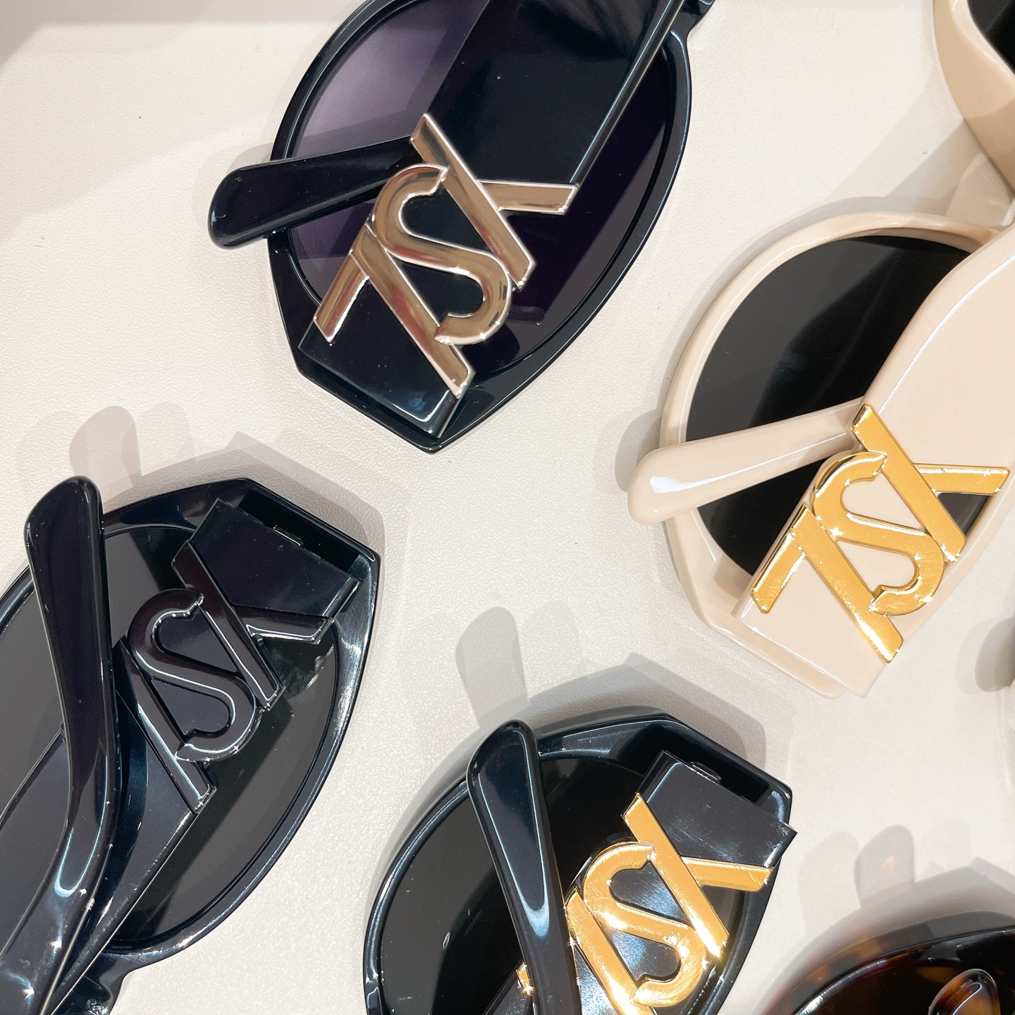Saint Laurent round frame glasses black/purple/black gold/white/leopard color Size 61口17-145 - 图片 6