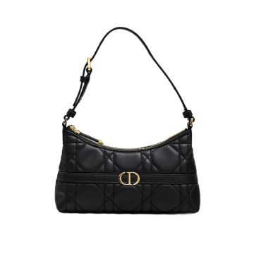 Dior Miss Caro Cigale Mini Bag In Black Macrocannage Lambskin Gold Hardware