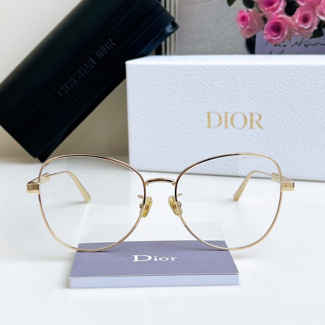 DIOR round frame glasses gold/silver color Size 54口18-145 - 图片 4