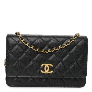 Shop Chanel WOC - Black Quilted Caviar Leather