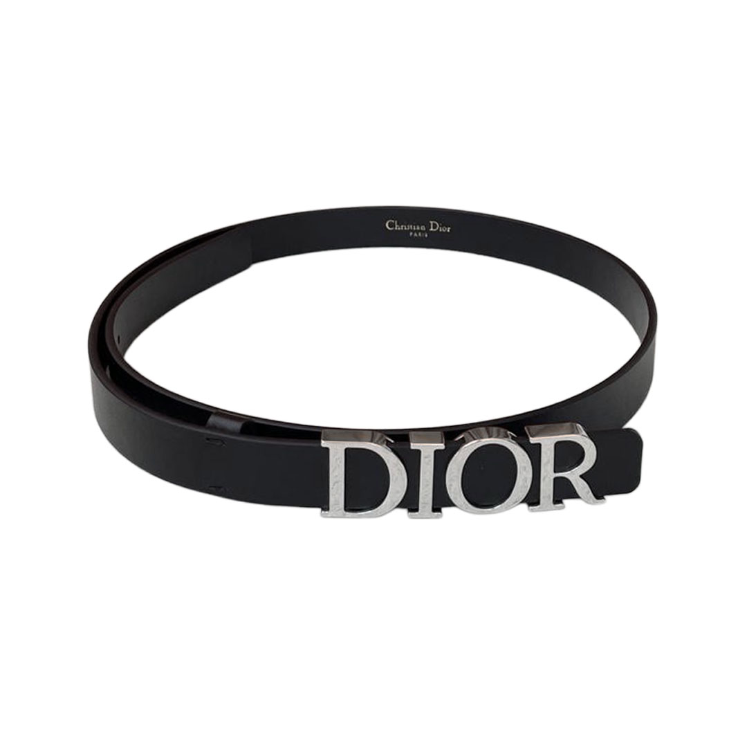 Dior Women' s DIOR Buckle D-Dream Belt In Black/White Calfskin With Gold/Silver Hardware 20mm - 图片 4