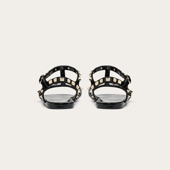 VALENTINO Black Studded flat sandals - 图片 3