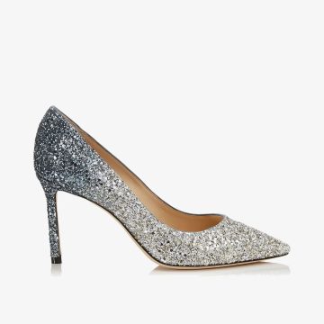 JIMMY CHOO Flash powder fabric pointy heels