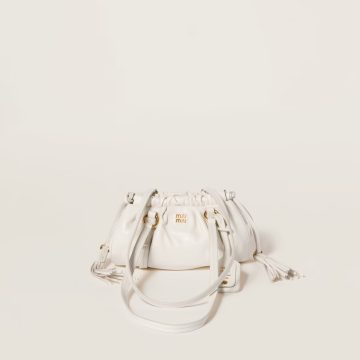 Miu Miu Joie Nappa Quilted Lambskin Leather white Shoulder Bags